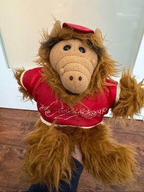Vintage 80’s Alf plush puppet with Red Jacket
